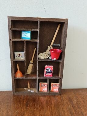 Vintage Kitchen, Laundry Or Country Store Minature Shadow Box